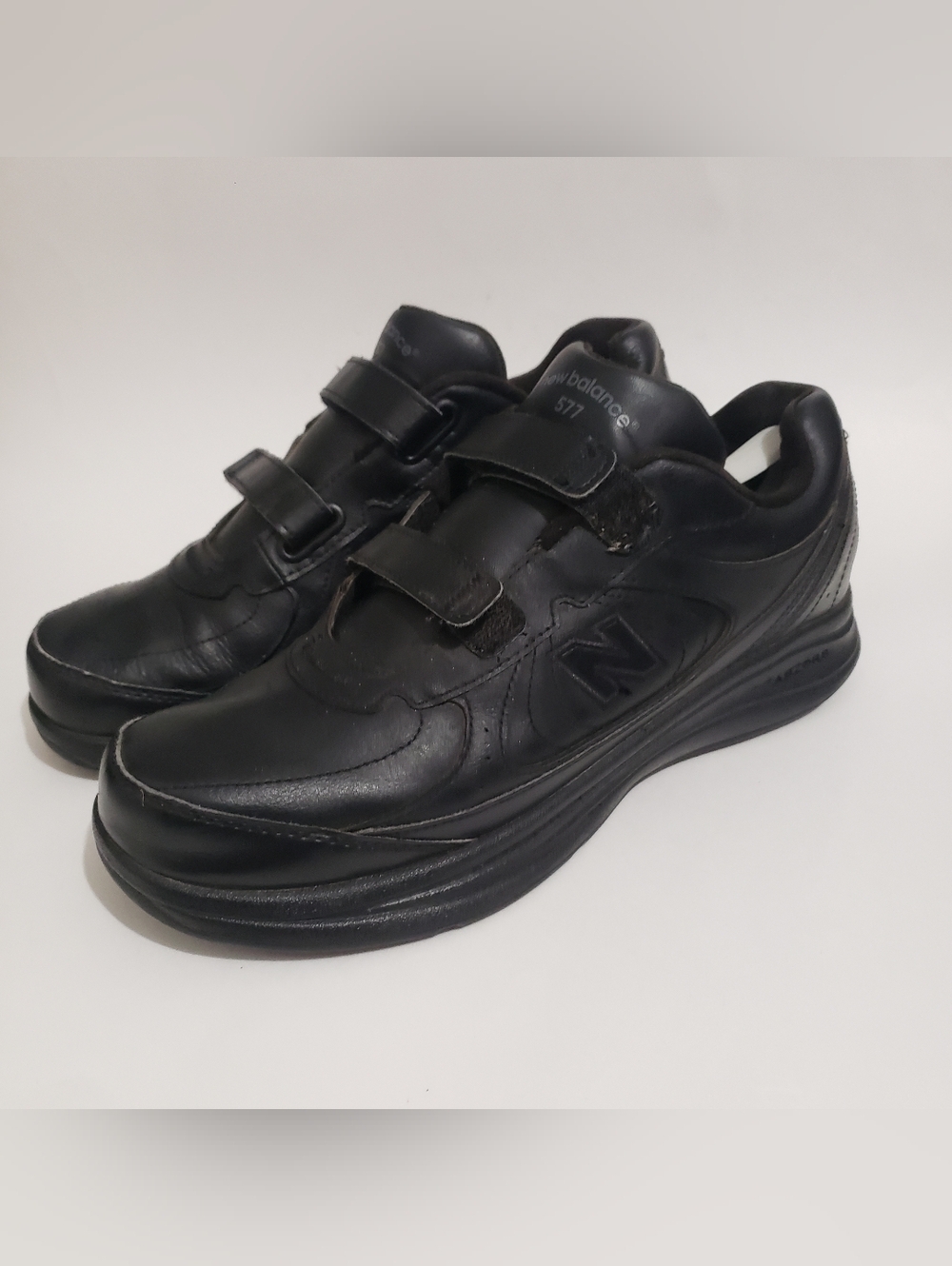 New Balance 577 MW577VK Black Walking Shoes Hook Loop Men’s 11.5 D Well Kept....